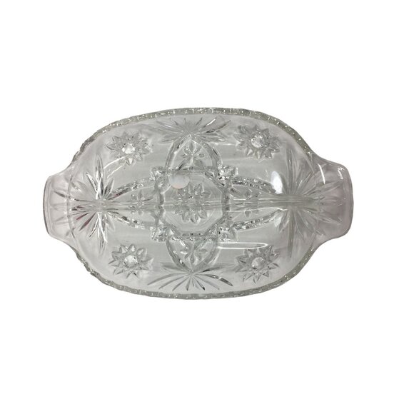 Vintage Anchor Hocking Sectioned Clear Glass Relish Dish - Picture 1 of 6